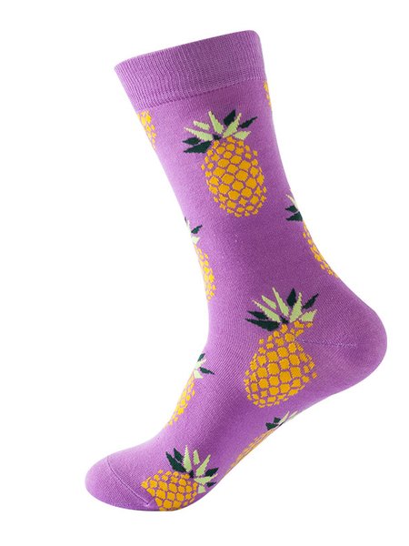 

Pineapple Fruits Graphic Over The Calf Socks, Color1, Socks