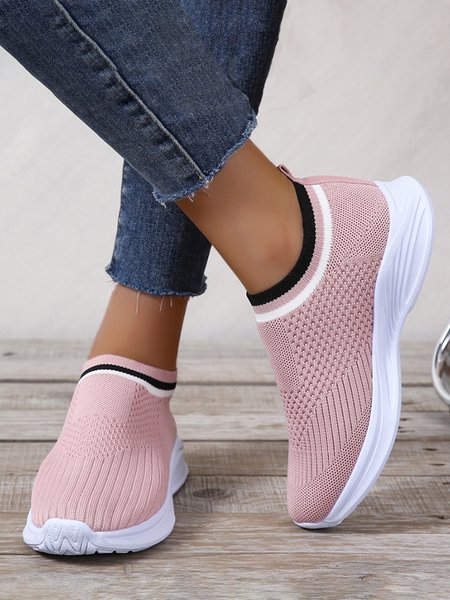 

Plus Size Mesh Fabric Sneakers, Pink, Sneakers