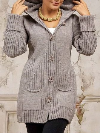 

Regular Fit Wool Casual Sweater Coat, Light gray, Outerwear