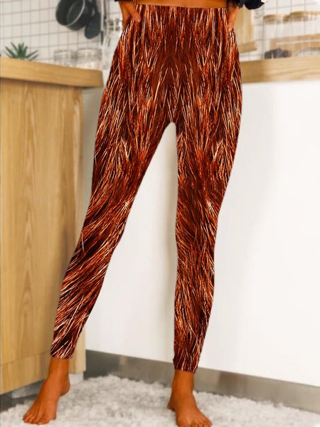 

Casual Regular Fit Striped Leggings, Multicolor, Leggings