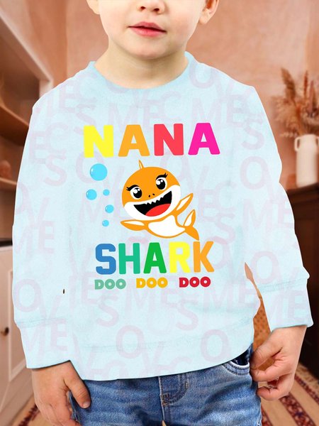 

Unisex Nana Shake Doo Doo Doo UV Color Changing Sweatshirt Crew Neck Animal Casual Parents & Children Matching Sweatshirt, Light blue, Kid's Sweatshirts