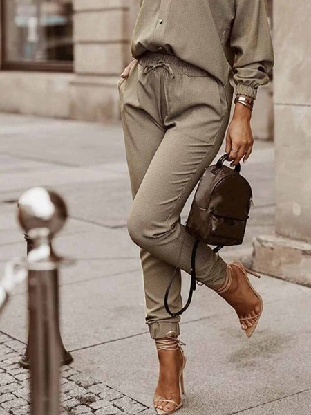 

Daily Regular Fit Plaid Fashion Pants, Gray, Pants
