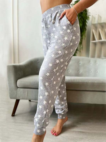 

Star Loose Casual Pants, Gray, Pants