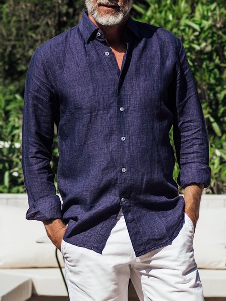

Cotton Long Sleeve Shirt, Blue, Long Sleeve Shirts