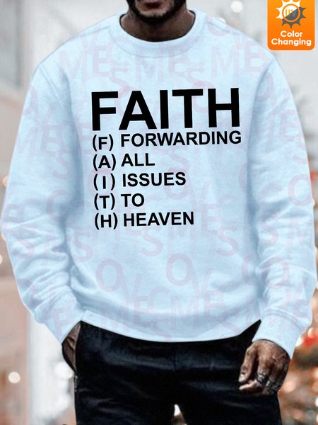

Unisex Funny Text Letters Faith Bible Quote UV Color Changing Sweatshirt, Light blue, Hoodies&Sweatshirts
