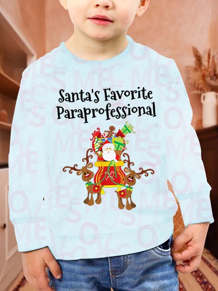 

Unisex Santa’s Favorite Paraprofessional UV Color Changing Sweatshirt Casual Crew Neck Christmas Parents & Children Matching Sweatshirts, Light blue, Kid's Sweatshirts