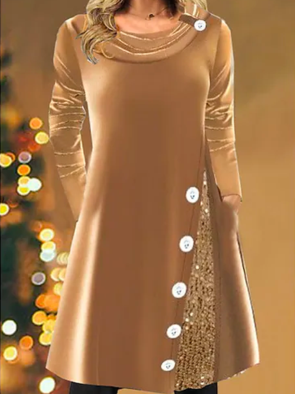 

Christmas Asymmetrical Urban Dresses, Golden, Dresses