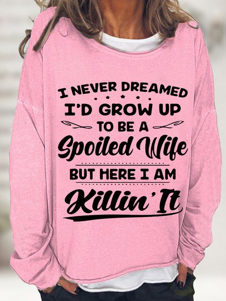 

Women Funny Wife Simple Sweatshirts, Pink, Hoodies&Sweatshirts