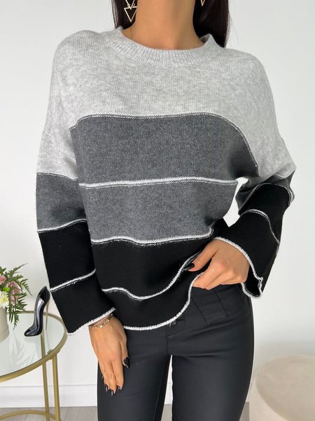 

Crew Neck Color Block Sweater, Multicolor, Sweaters & Cardigans