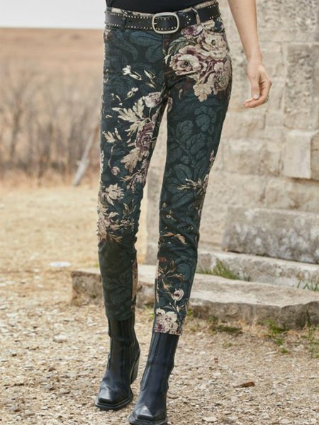 

Floral Casual Pant, Multicolor, Pants