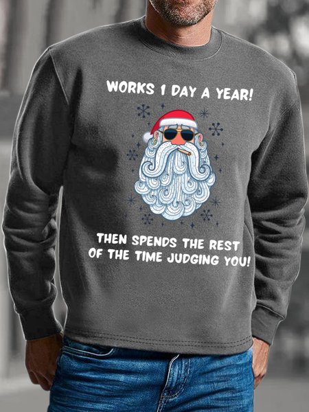 

Lilicloth X Kat8lyst Work One Day A Year Then Spends The Rest Of The Time Judging You Men's Christmas Sweatshirt, Gray, Hoodies&Sweatshirts
