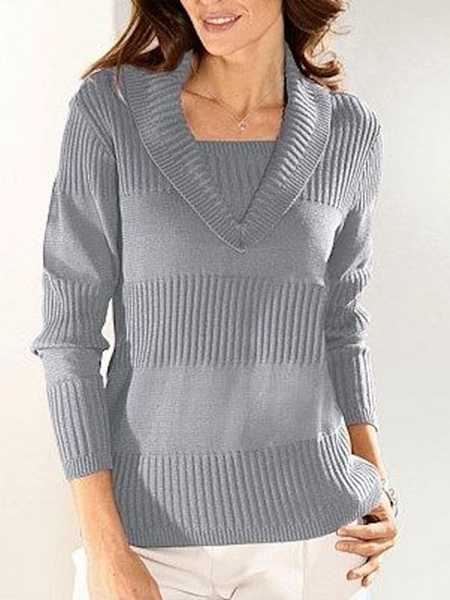 

Casual Plain Sweater, Gray, Sweaters & Cardigans