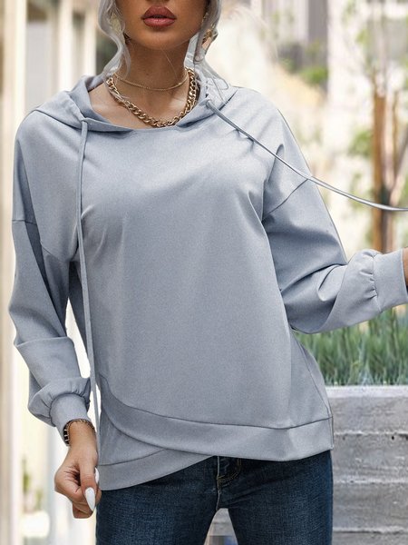 

Gray Tulip-Hem Hoodie - Women, Hoodies & Sweatshirts