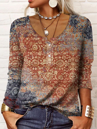 Cotton Blend Ethnic Loose Top