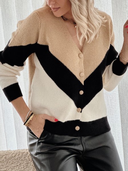 

Casual Color Block Sweater, Multicolor, Sweaters