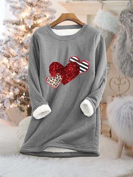 

Casual Crew Neck Geometric Sweatshirt, Gray, Hoodies & Sweatshirts