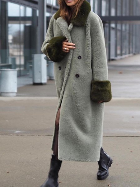 

Casual Loose Fluff/Granular Fleece Fabric Teddy Jacket, Green, Outerwear