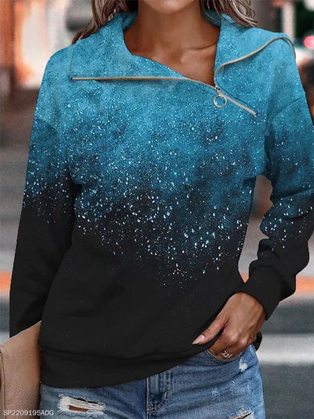 

Asymmetrical Zipper Ombre Sweatshirts, Blue, Sweatshirts & Hoodies