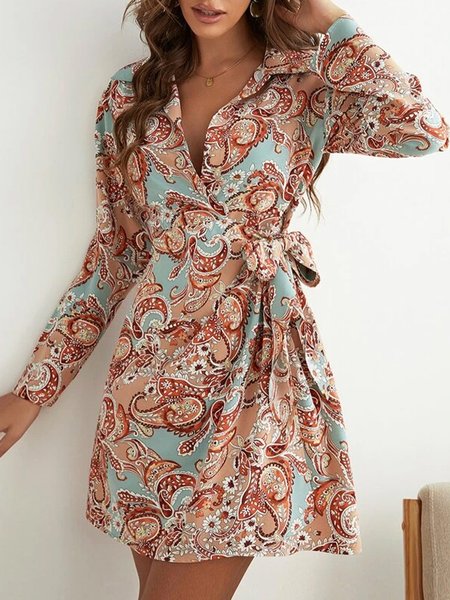 

Floral And Paisley Print Knot Side Dress, Multicolor, Dresses