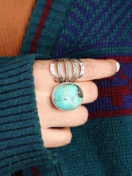 

Casual Boho Multilayer Ethnic Group Ring Vintage Jewelry, Silver, Rings