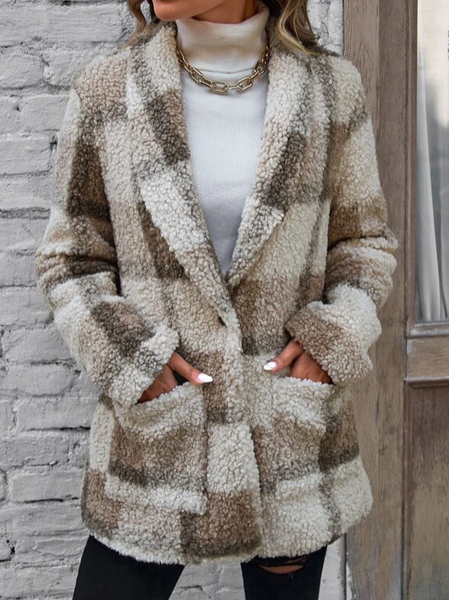 

Fluff/Granular Fleece Fabric Plain Teddy Coat, Multicolor, Outerwear