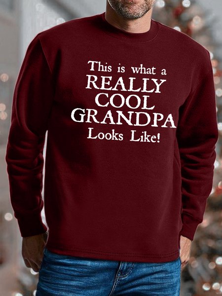 

Men This Is What A Really Cool Grandpa Look Like Crew Neck Casual Regular Fit Sweatshirt, Red, Hoodies&Sweatshirts