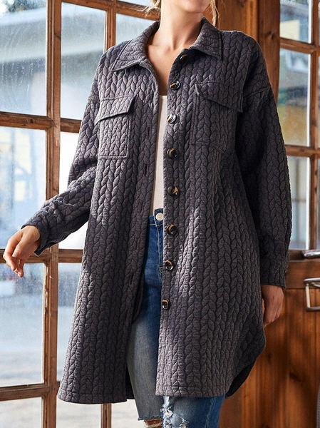 

Casual Plain Other Coat, Gray, Outerwear