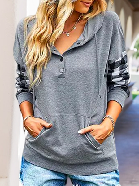 

Hoodie Casual Color Block Sweatshirts, Gray, Sweatshirts & Hoodies