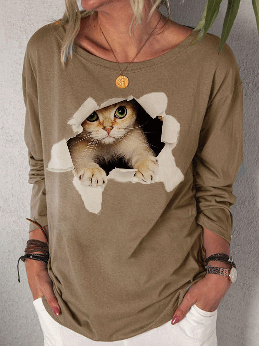 

Crew Neck Casual Regular Fit T-Shirt, Khaki, T-Shirts