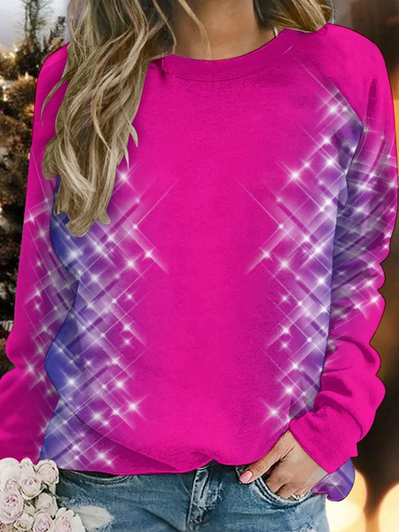 

Lilicloth X Paula Pink Blue Sparkle Women's Raglan Sleeve Sweatshirt, As picture, Hoodies&Sweatshirts