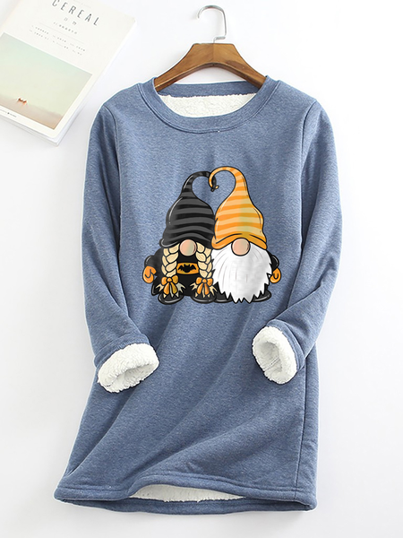 

Christmas Casual Regular Fit Santa Claus Sweatshirt, Blue, Clothing