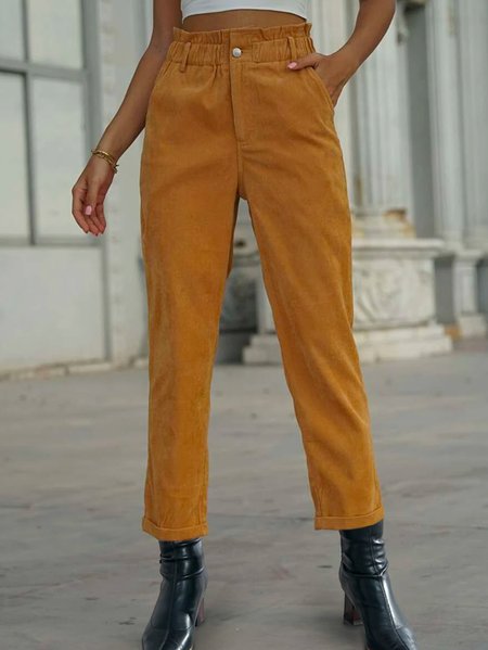 

Casual Loose Fashion Pants, Brown, Pants