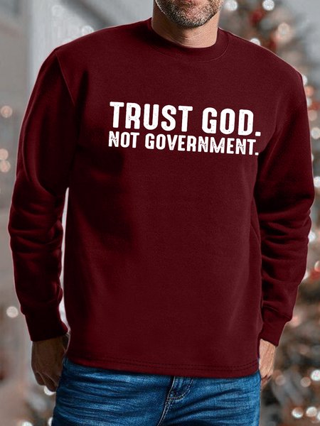 

Men Trust God Not Government Casual Sweatshirt, Red, Hoodies&Sweatshirts