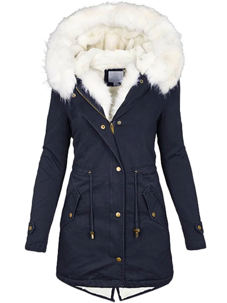 

Loose Plain Hoodie Teddy Jacket, Blue, Outerwear