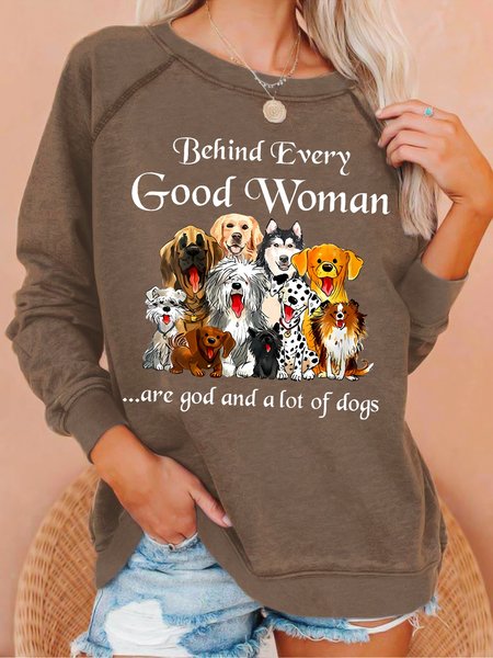 

Womens Dog Lover Casual Sweatshirt, Coffee, Hoodies&Sweatshirts