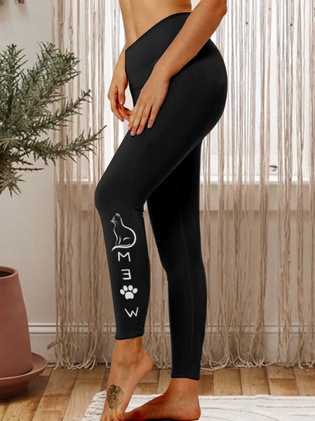 

Lilicloth X Vithya Meow Cat Paw Women's Tummy Control Leggings, Black, Leggings