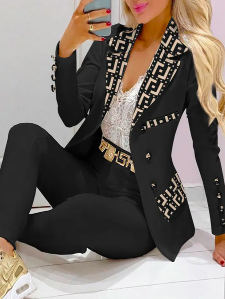 

Urban Color Block Blazer, Black, Blazers
