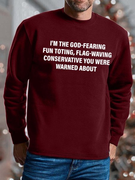 

Men I’m The God-Fearing Fun Toting Flag-Waving Regular Fit Casual Sweatshirt, Red, Hoodies&Sweatshirts