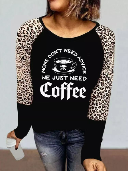 

Casual Text Letters T-Shirt, Black, T-Shirts