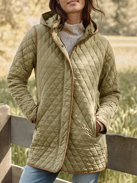 

Cotton-Blend Hoodie Fleece Coat, Green, Coats