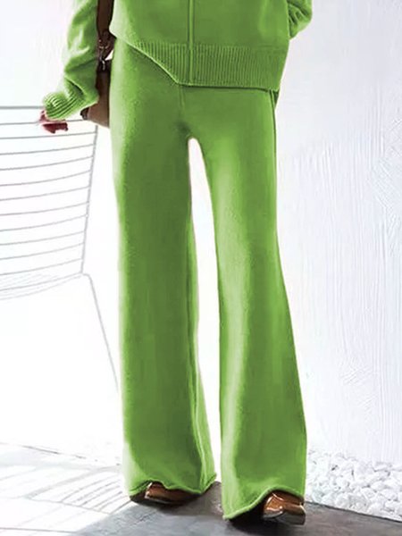 

Stylewe Urban Plain Fashion Sweater Straight Pants, Green, Pants