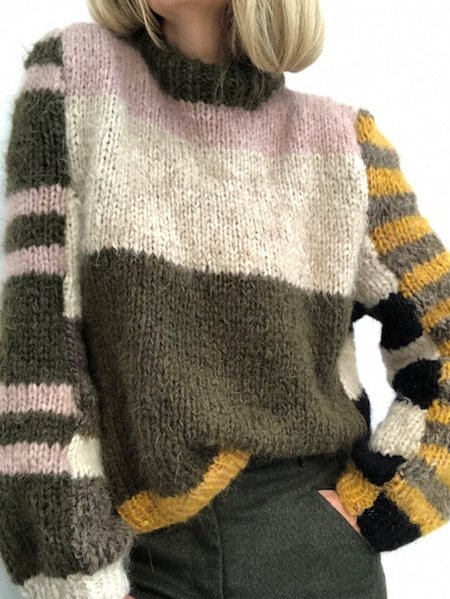 

Crew Neck Regular Fit Casual Sweater, Green, Sweaters