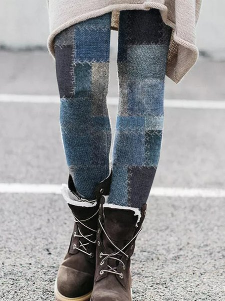 

Color Block Regular Fit Leggings, Dark blue, Leggings