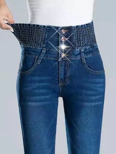 

Casual Tight High Elasticity Jeans, Blue, Jeans