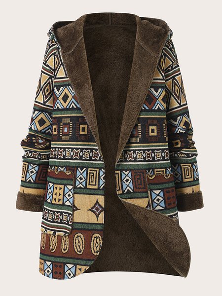 

Hoodie Regular Fit Teddy Jacket, Brown, Coats