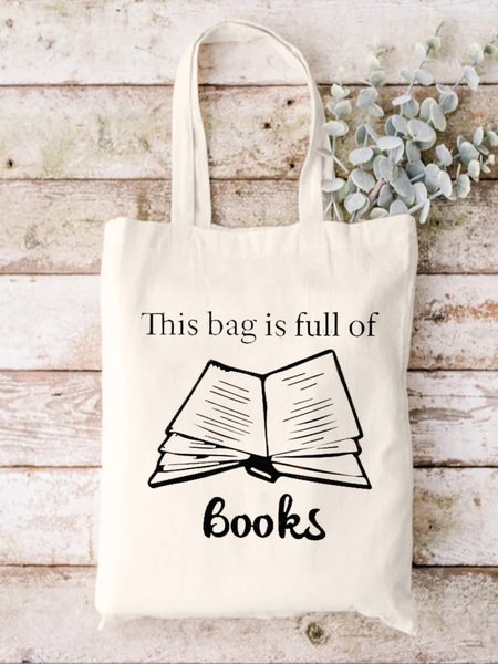 

This Bag Is Full Of Books Funny Graphic Shopping Tote, White, Bags