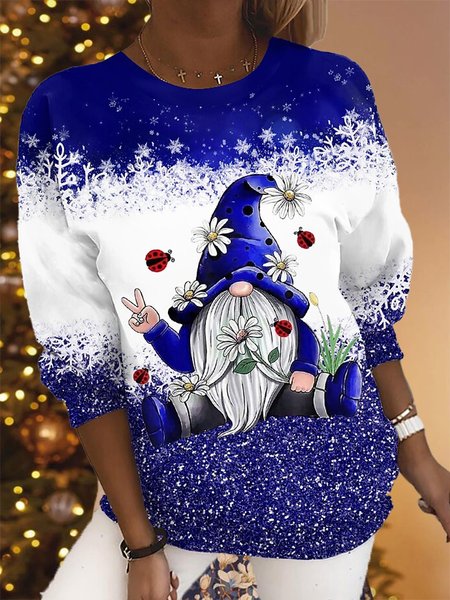 

Christmas Crew Neck Plain Sweatshirt, Blue, Sweatshirts & Hoodies