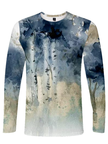 

Ombre Polyester Cotton Turtle Neck T-shirt, Blue, Long sleeves