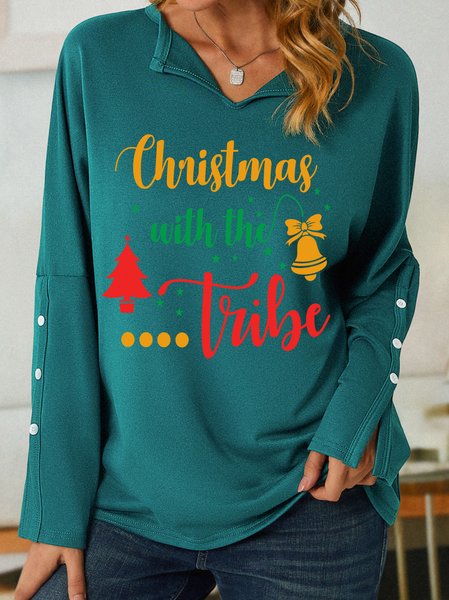 

Lilicloth X Kat8lyst Christmas With The Tribe Women's Shawl Collar Sweatshirt, Green, Hoodies&Sweatshirts
