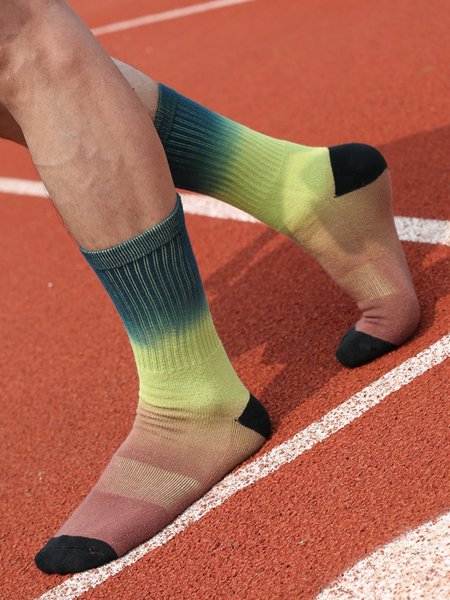 

Casual Gradient Pattern Socks Tall Socks High Stretch Comfort, Color3, Men Socks